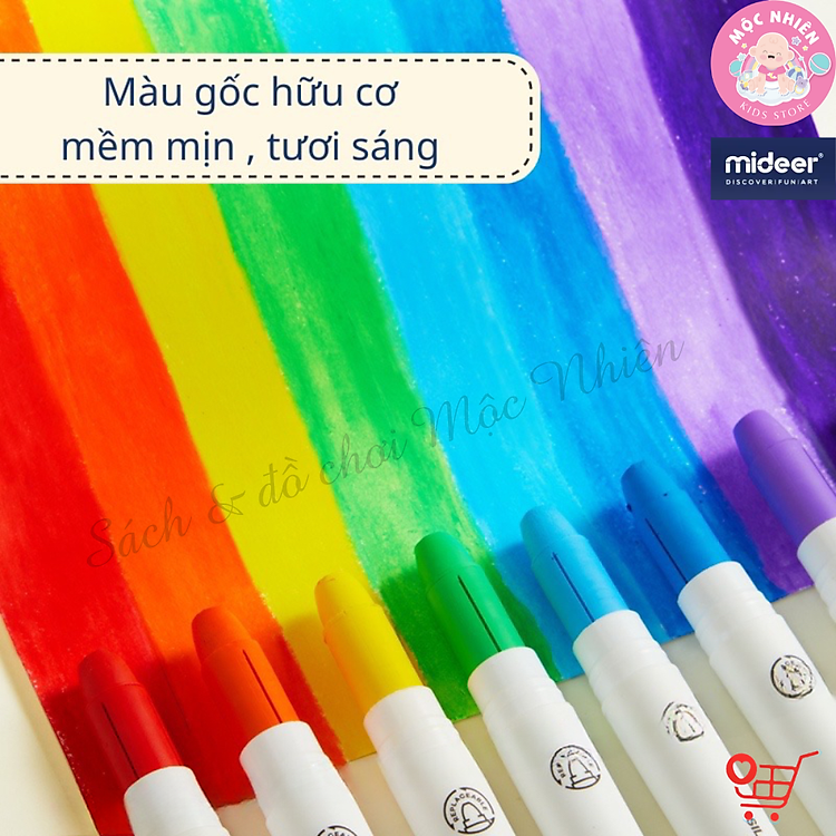 Bút Màu Sáp Lụa Hữu Cơ Mideer (12 màu) - Ảnh 4