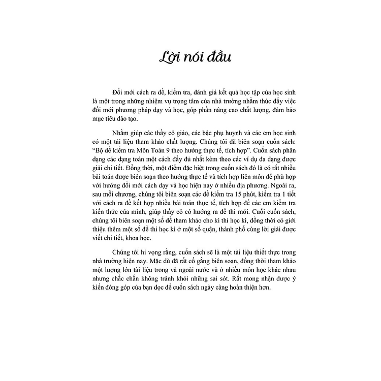 Bộ Đề Kiểm Tra Môn Toán Lớp 9 Theo Hướng Thực Tế, Tích Hợp (KV) - Ảnh 4