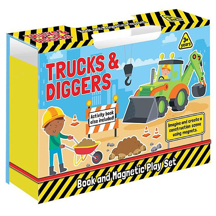 Trucks & Diggers – Book & Magnetic Play Set