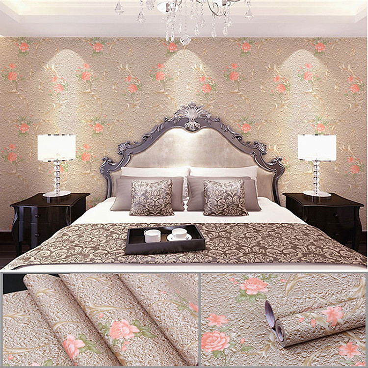 10m Giấy dán tường hoa nâu C0050B