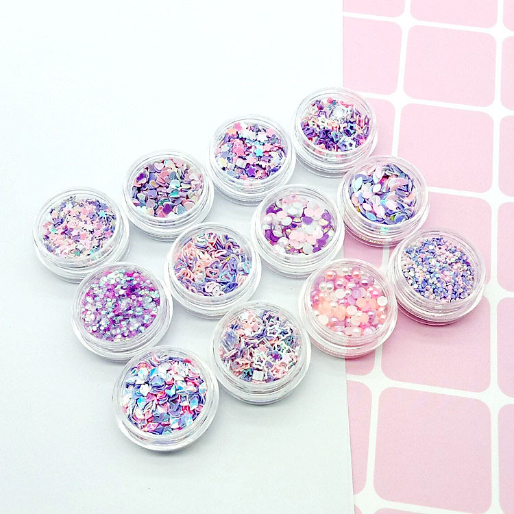 Set 12 hũ trang trí dành cho Móng tay & Nails