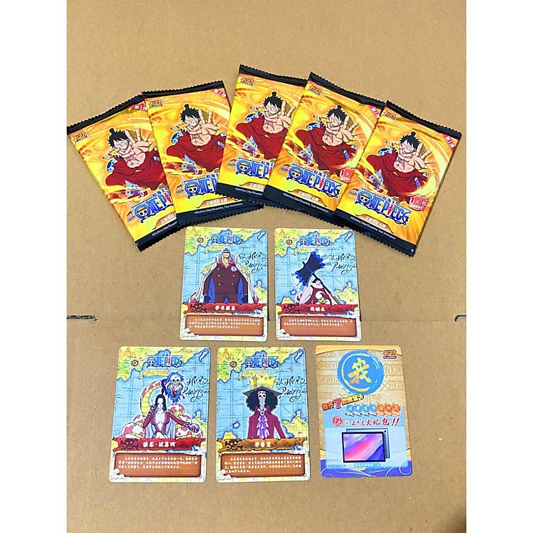Set 5 ảnh thẻ phẩm giá Anime One Piece bất ngờ chibi xinh xẻo quá rẻ (Mẫu mới)
