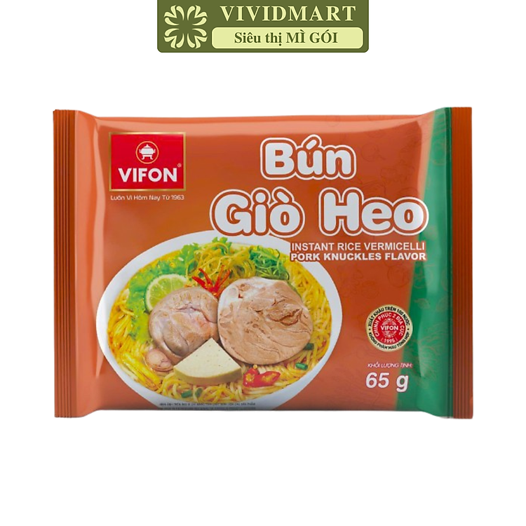 VIFON - Bún Vifon hương vị Bún giò heo, Bún giò heo Vifon Bún giò heo, Bún giò ăn liền Vifon gói (65g/gói)