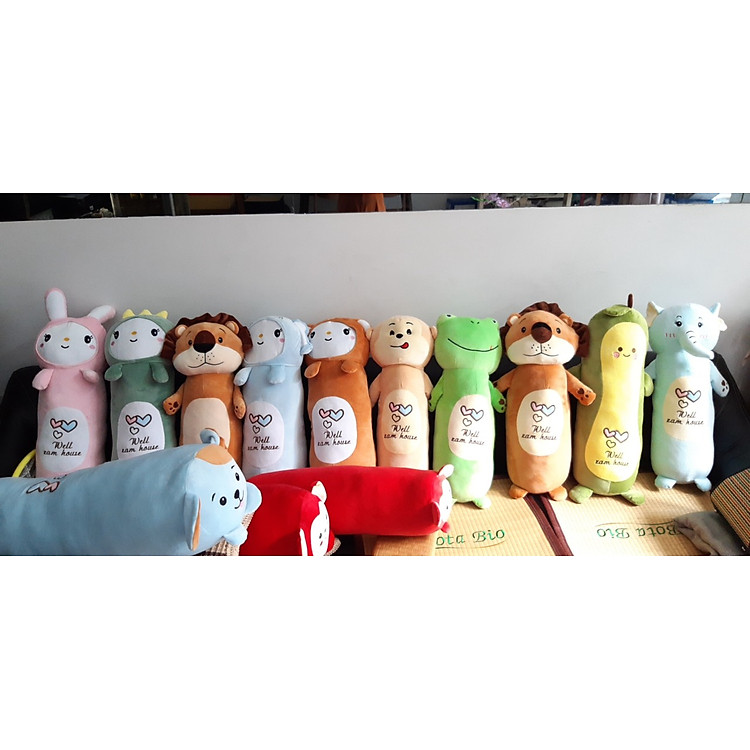 Gối nhồi bông Voi xanh 18x18x69cm Chính hãng Giá rẻ - Hình ảnh 3