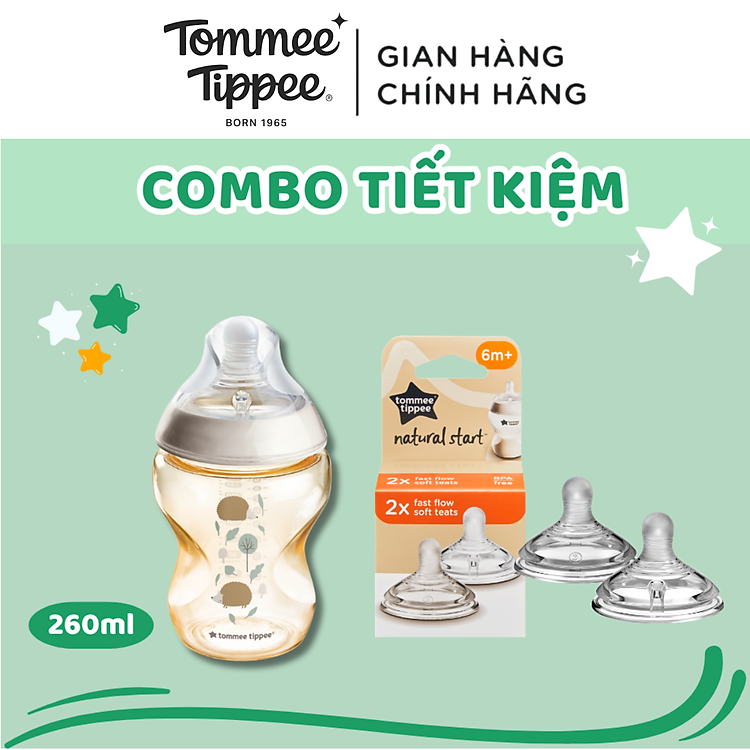 COMBO Bình Sữa PPSU 260ml Tommee Tippee Chính hãng Giá tốt - Hình ảnh 2