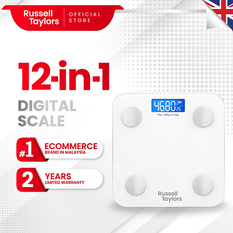 CÂN ĐIỆN TỬ THÔNG MINH RUSSELL TAYLORS BLUETOOTH BWS-10 - Hàng Chính Hãng