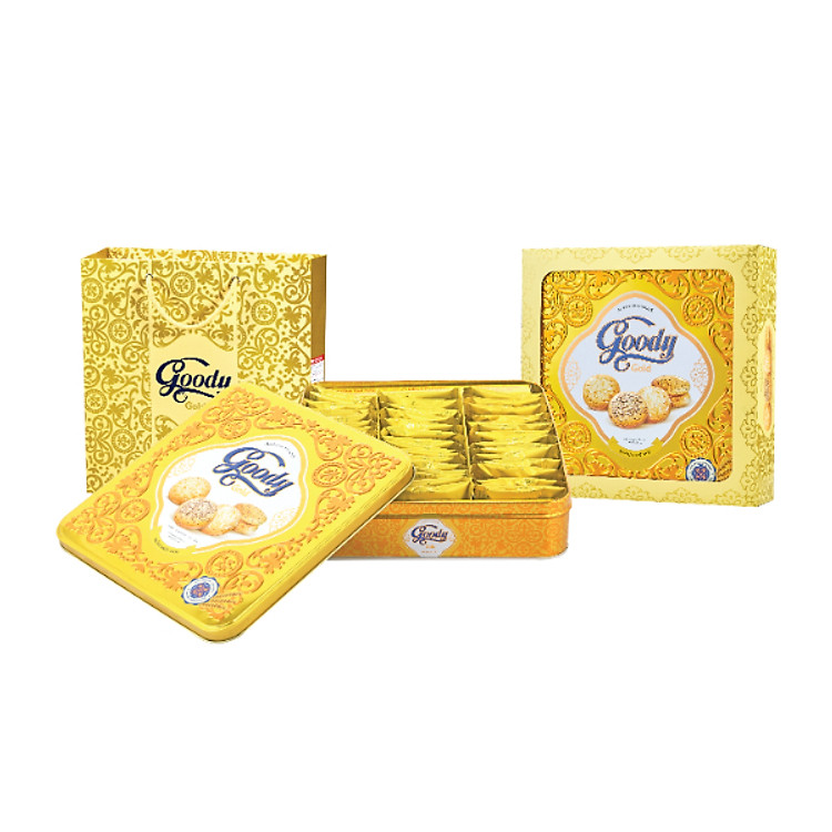Bánh Goody Gold Cao Cấp Bibica hộp thiếc 450g