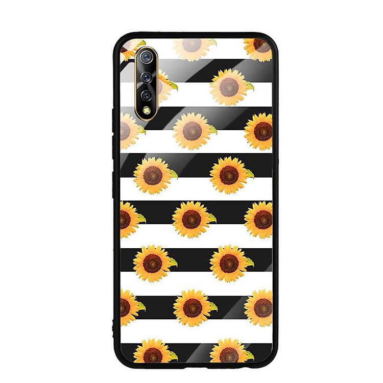 Ốp Lưng Vivo S1 - Mặt Kính Cường Lực - 0320 SUNFLOWER03 - Hàng Chính Hãng