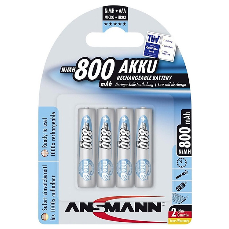 Pin Sạc Pin Sạc AAA-800 BL4 ANSMANN vỉ 4 viên - Hàng Nhập Khẩu