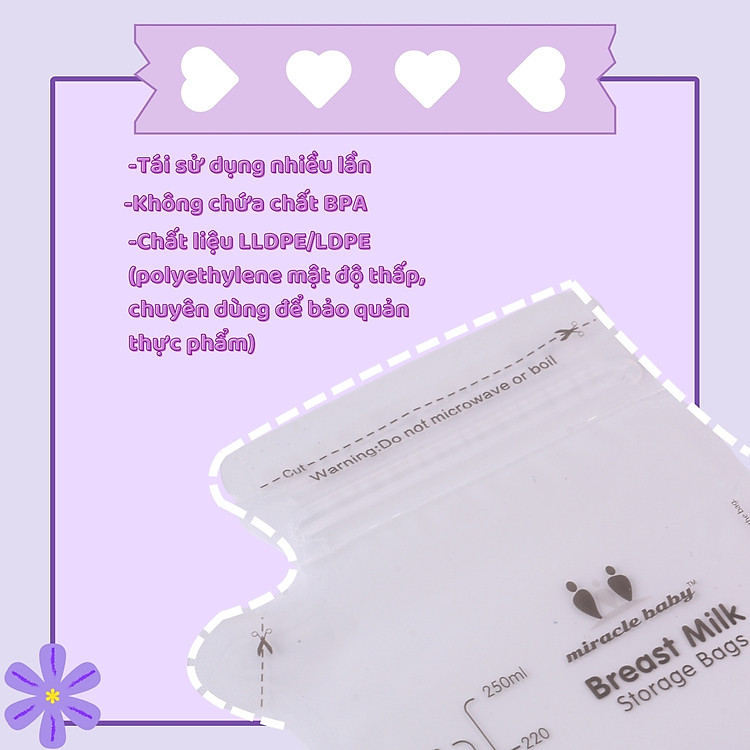 Túi trữ sữa Miracle Baby 250ml - 30 cái Đảm bảo Giá tốt - Hình ảnh 5