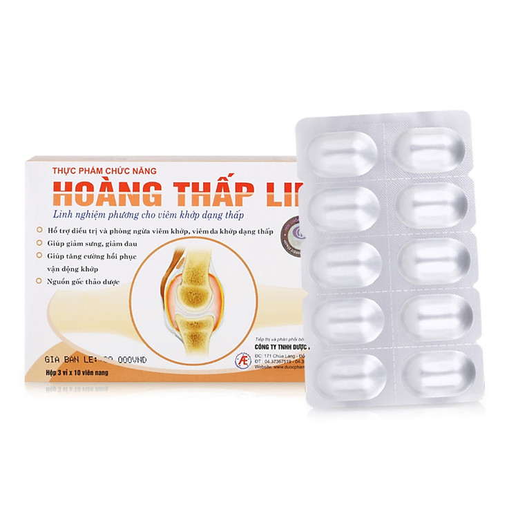Thực phẩm bảo vệ sức khỏe Hoàng Thấp Linh hộp 30 viên- Hỗ trợ điều trị và phòng ngừa viêm khớp, viêm đa khớp dạng thấp, thấp khớp
