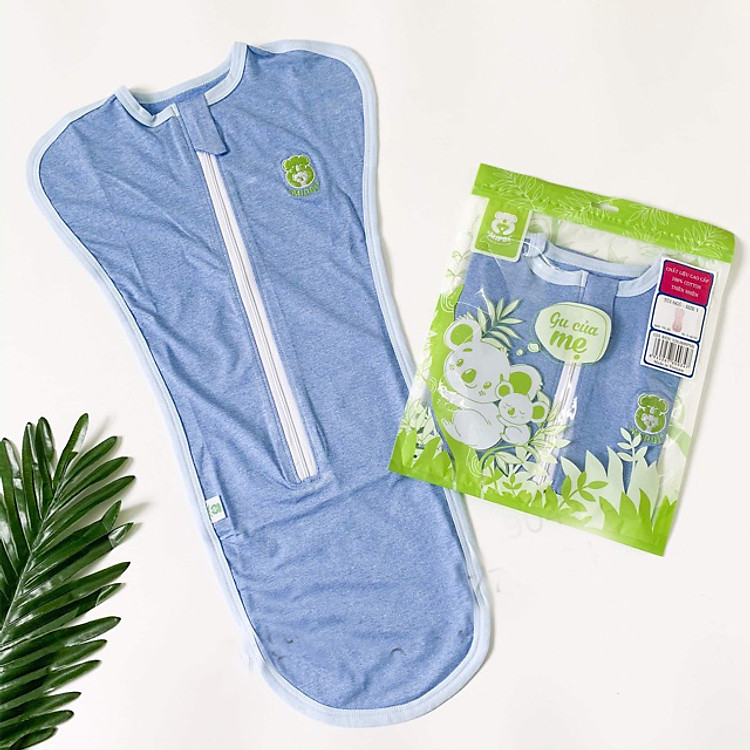 Túi ngủ kéo khóa 2 chiều siêu co dãn Mipbi 3 size cho bé 0-9 tháng