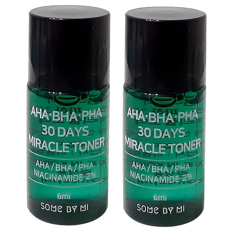 Combo 2 Nước hoa hồng giảm mụn Some By Mi AHA BHA PHA 30 Days Miracle Mini 6ml x 2