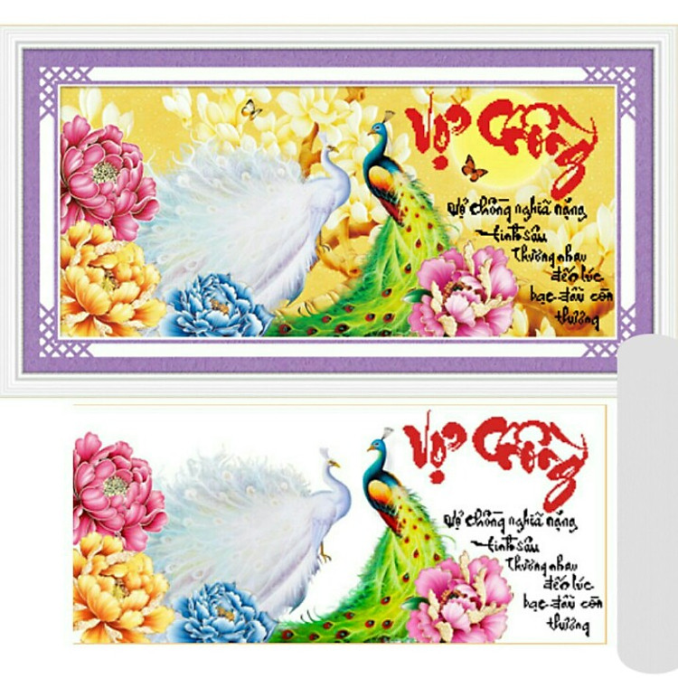 Tranh thêu chữ thập VỢ CHỒNG (80×41CM ) chưa thêu