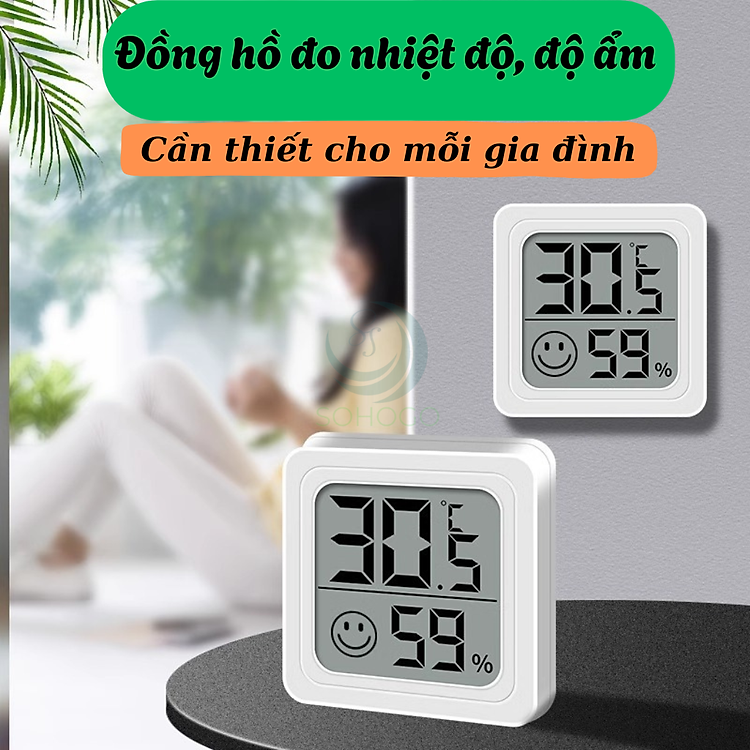 Đồng Hồ Mini CX-0726 Đo Nhiệt Độ, Độ Ẩm Màn Hình LCD Kỹ Thuật Số Trong Nhà, Nhiệt Kế - Ẩm Kế Điện Tử