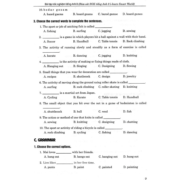 Bài Tập Trắc Nghiệm Tiếng Anh 8 - Có Đáp Án - Ảnh 6