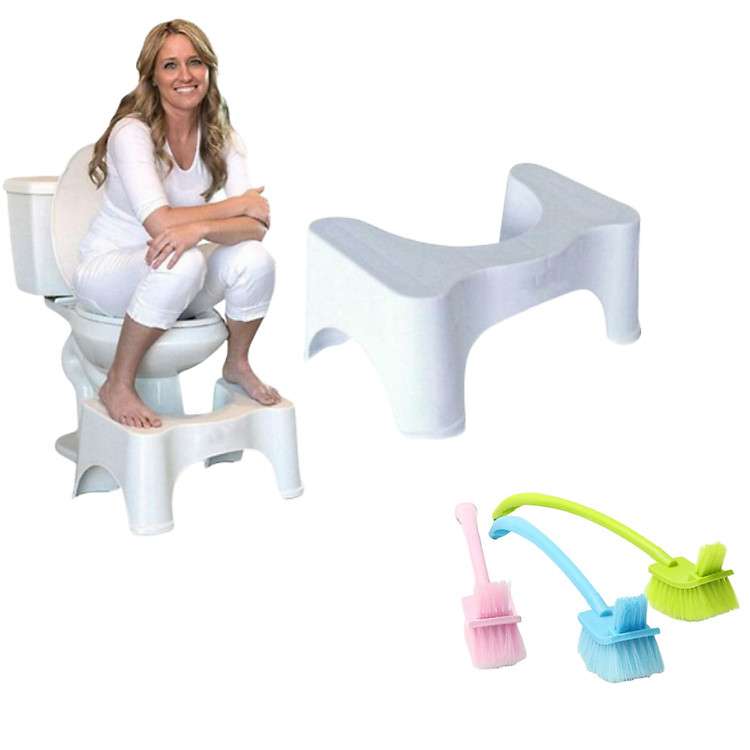 Ghế Kê Chân Khi Đi Vệ Sinh, Chống Táo Bón Và Các Bệnh Về Đường Tiêu Hóa, Giúp Trẻ Nhỏ Và Người Già Ngồi Vững Hơn Tặng Kèm Cọ Rửa Bồn Cầu 2 Đầu