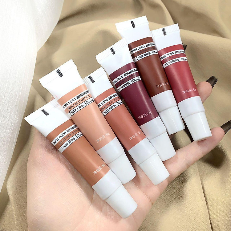 Phụ nữ thời trang Toot Dodo~Pigment Lip Clay Matte Velvet Lipstick Lip Glaze Matte Girls Girls Tube Dust Powder Matte Color