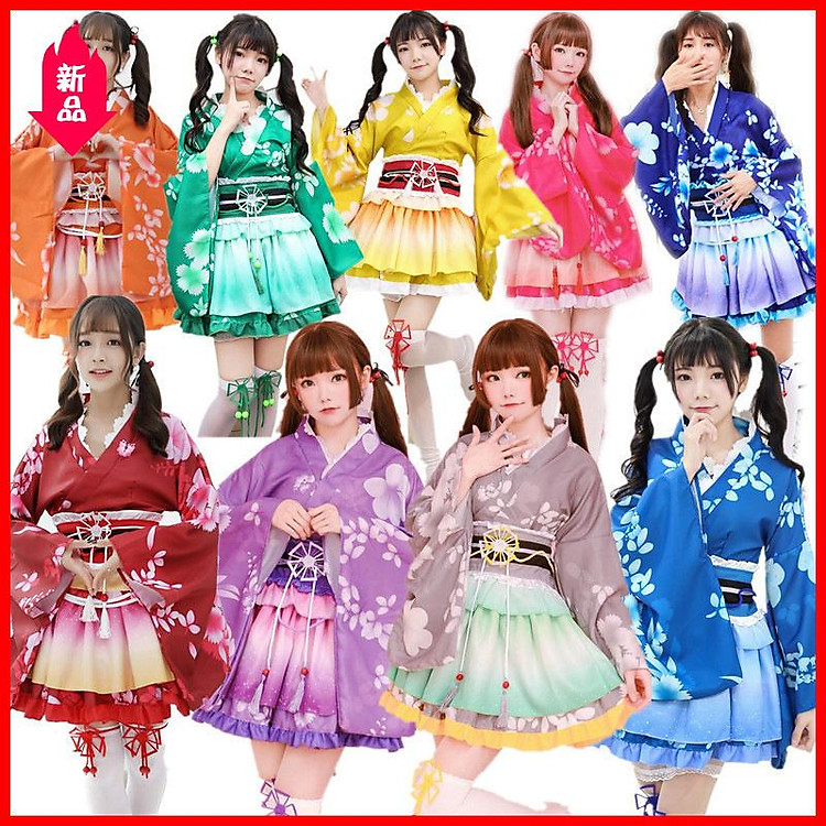 Váy thời trang nữ Tất cả các thành viên lễ hội mùa hè lễ hội yukata thức tỉnh Zhen Ji Hai Wei Guoguo Kimono cải tiến Kimono Bliss Pure Land House