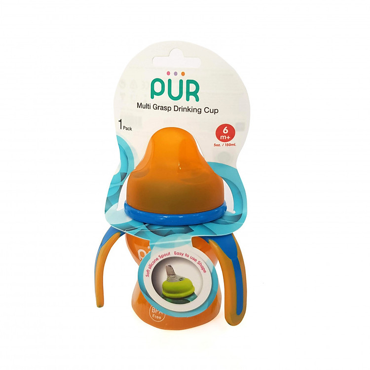Cốc (bình) tập uống Pur 150ml có quai nhập khẩu Thailand cho bé (đa màu)