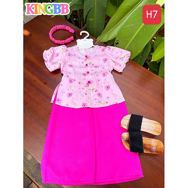 Bộ bà ba cho bé gái đi chơi biểu diễn mẫu hoa đẹp từ 12-40kg chất lụa mềm mát (KHÔNG KÈM CÀI)