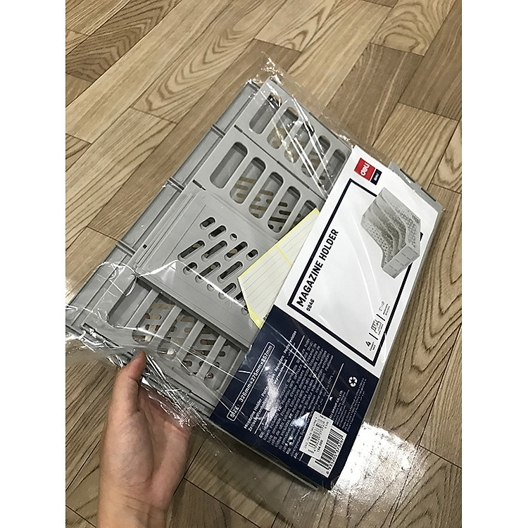 Giá Tài Liệu Cứng 4 Ngăn Đứng Deli 9846 (Màu xám) - Ảnh 3