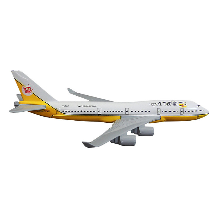 Mô Hình Máy Bay Trưng Bày Boeing 747 Royal Brunei Everfly (Vàng)