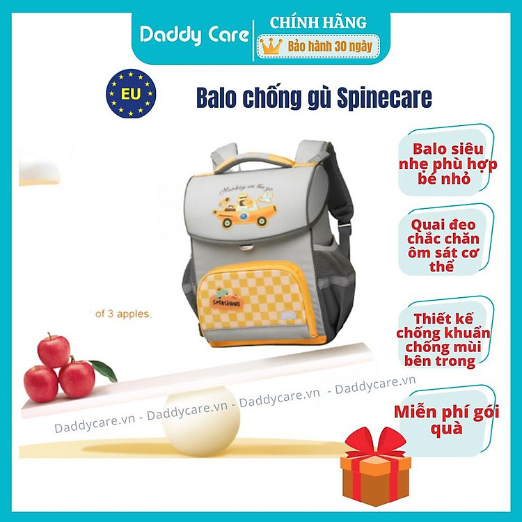 Balo Cặp Chống Gù Mideer Spinecare, Cặp đi học cho bé trai và bé gái lớp 1 6,7,8,9 tuổi