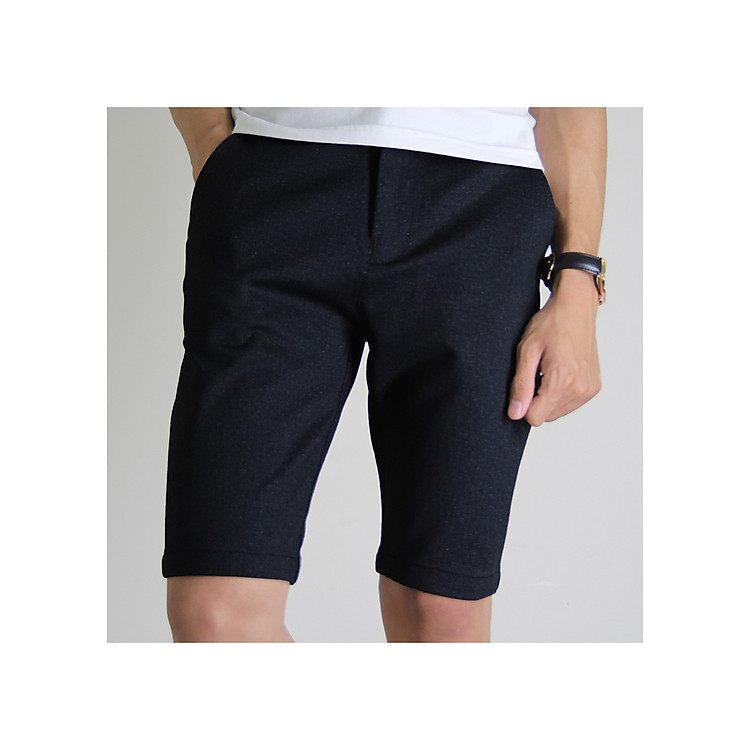 Quần short kaki nam màu đen nhám cao cấp