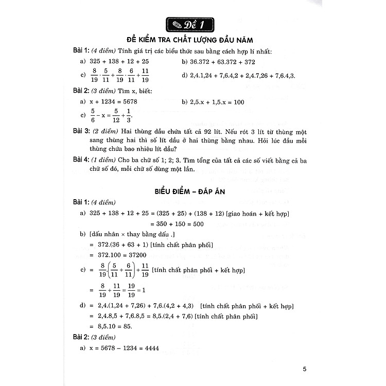 Giới Thiệu Các Dạng Đề Kiểm Tra Toán Lớp 6 - Ảnh 5