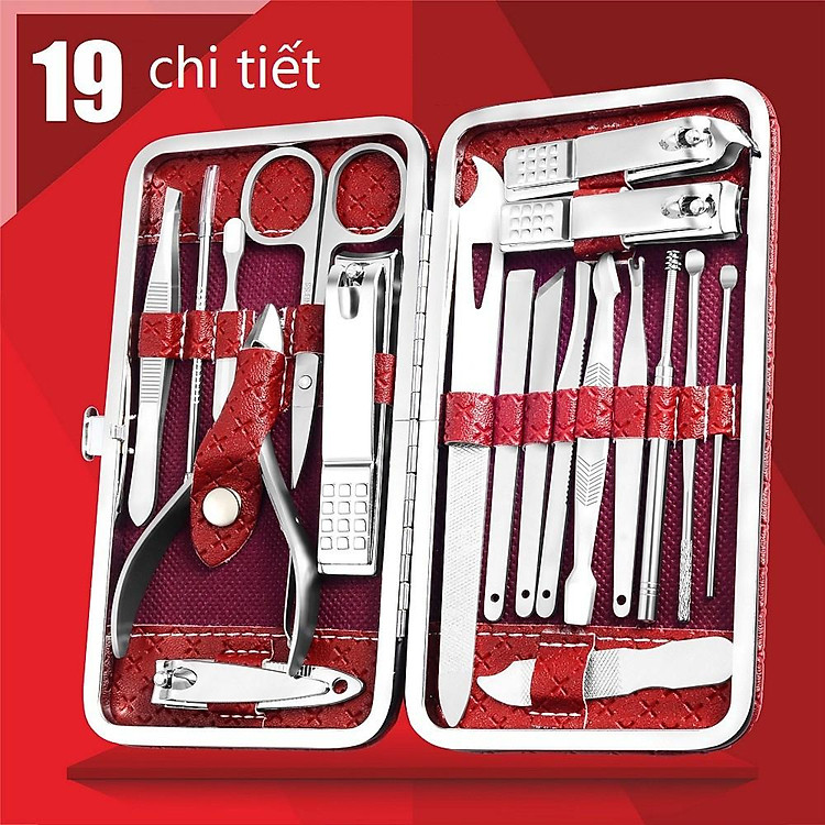 Bộ bấm móng tay 19 món thép không gỉ-bộ cắt móng tay cao cấp