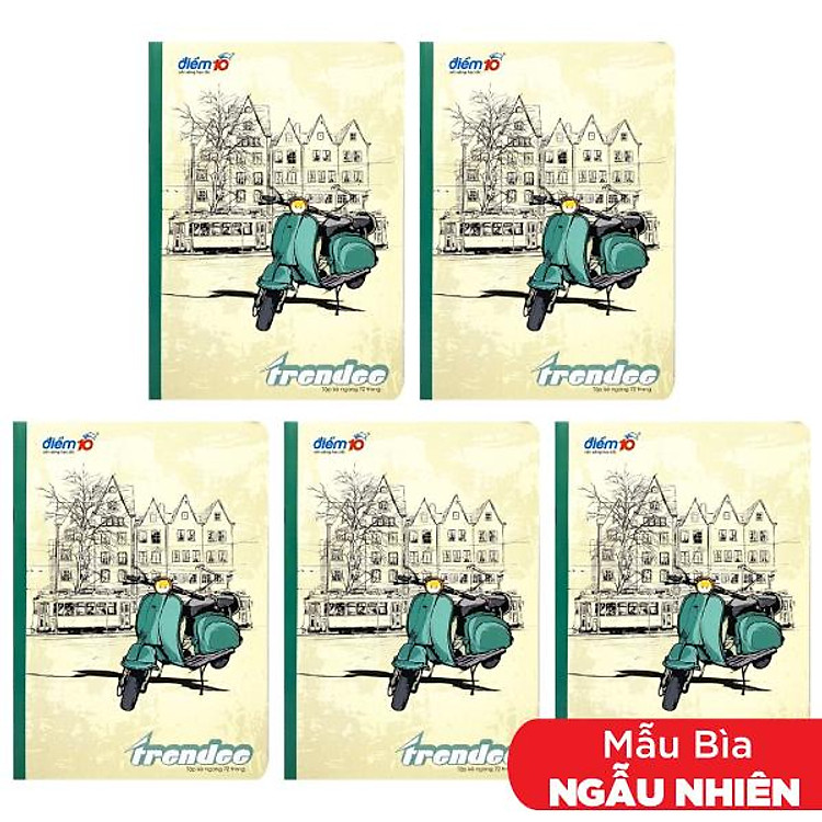 Bộ Tập Trendee Kẻ Ngang (72 trang, 5 quyển)