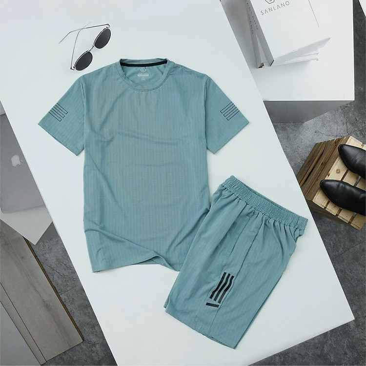 Bộ đồ thể thao nam phối sọc, set đồ nam cộc tay mặc nhà chất thun thoáng mát có 4 màu Cực Chất