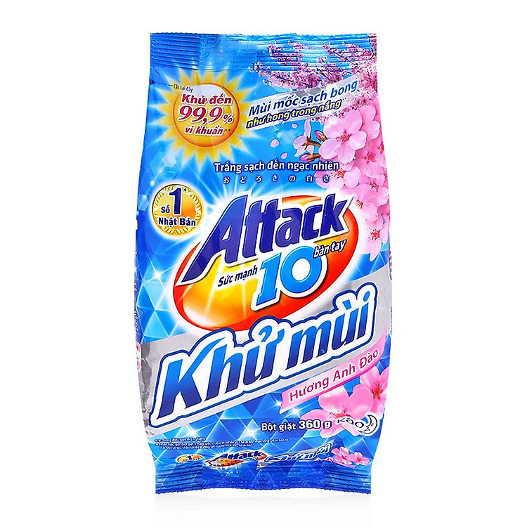 Bột giặt Attack Khử Mùi Hương Anh Đào 3.8kg