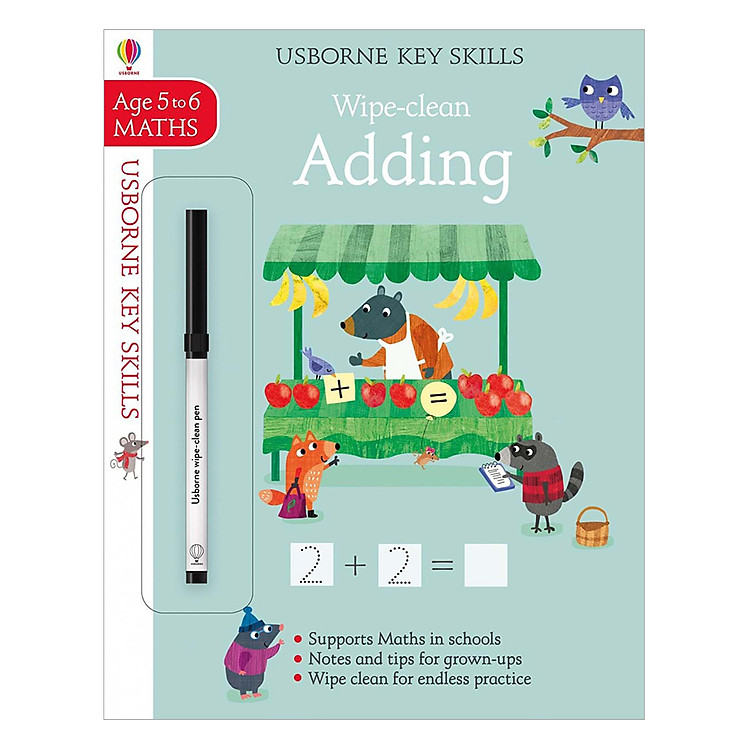Sách Usborne Usborne Key Skills Wipe-clean Adding 5-6