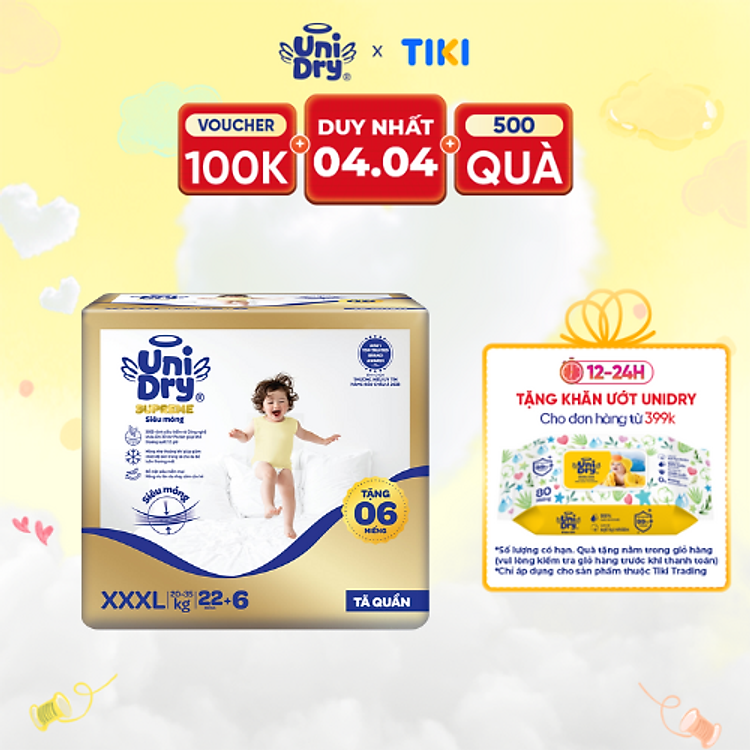 Mua tại Lazada: Tã quần Unidry G3X Supreme size XXXL Chính hãng, giá tốt