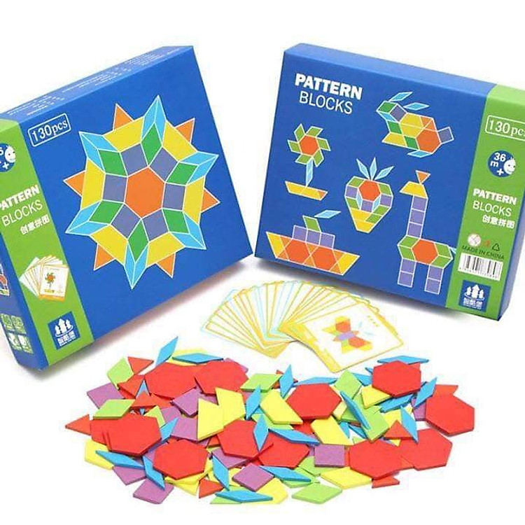Giáo cụ Montessori Ghép hình tư duy Pattern block