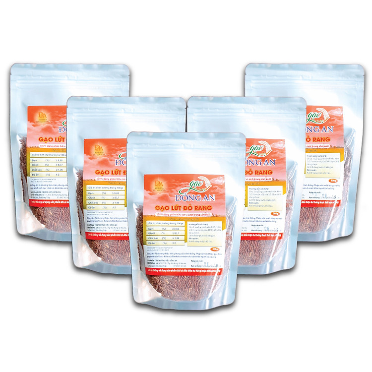 Combo 5 túi Gạo Lứt Đỏ Rang (Trà Gạo Rang - 2.5kg) - Canh Tác Hữu Cơ - Gạo An Toàn Đồng An