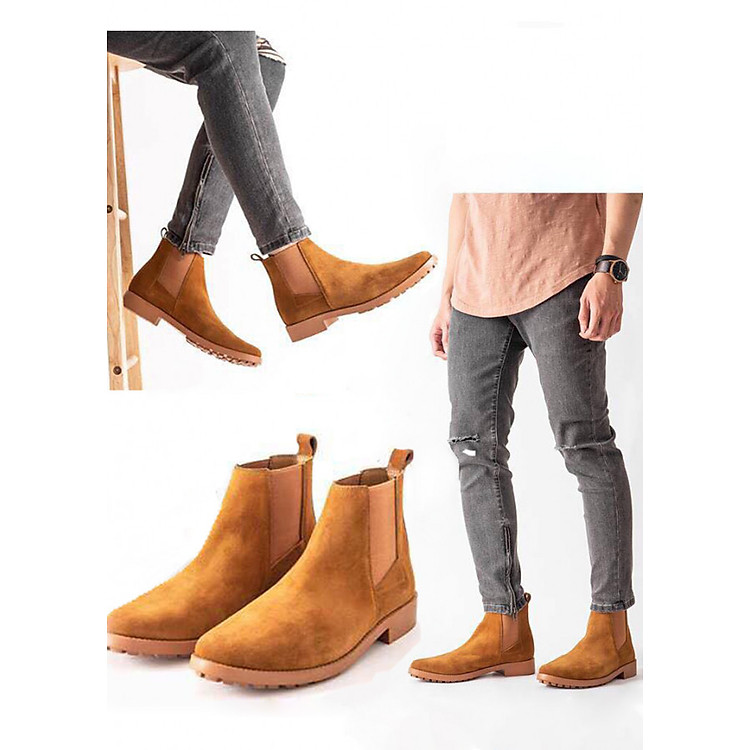 Giày Boot Nam Cao Cổ Da Lộn Cao Cấp Nhận Khẩu Châu Âu Chelsea Boots Routine