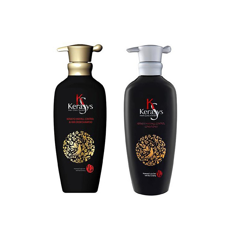 Bộ dầu gội, xả giảm gãy rụng tóc tinh chất hồng sâm KERASYS HAIR FALL CONTROL 400ml - Hàn Quốc Chính Hãng