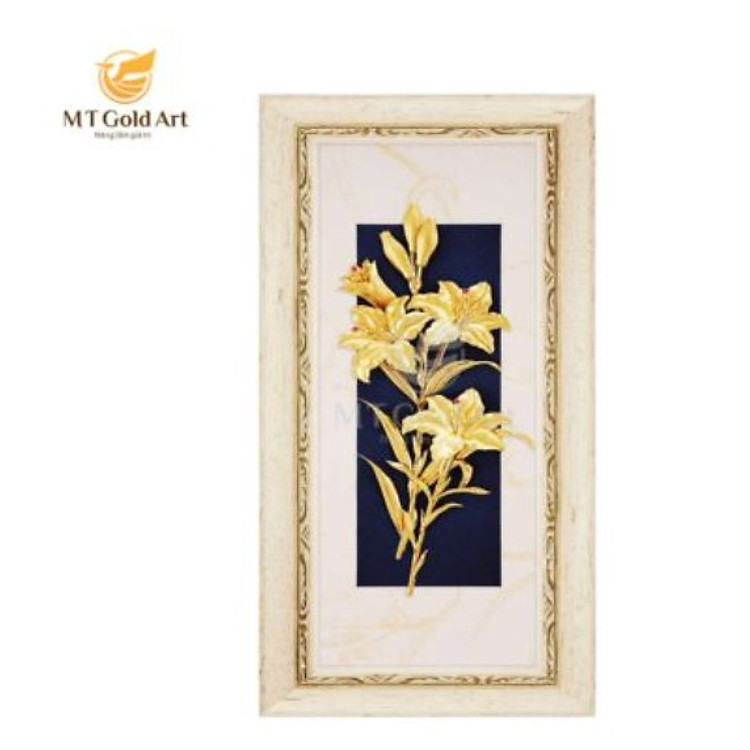 Tranh Hoa ly dát vàng (18x40cm) M02 MT Gold Art- Hàng chính hãng, trang trí nhà cửa, phòng làm việc, quà tặng sếp, đối tác, khách hàng, tân gia, khai trương