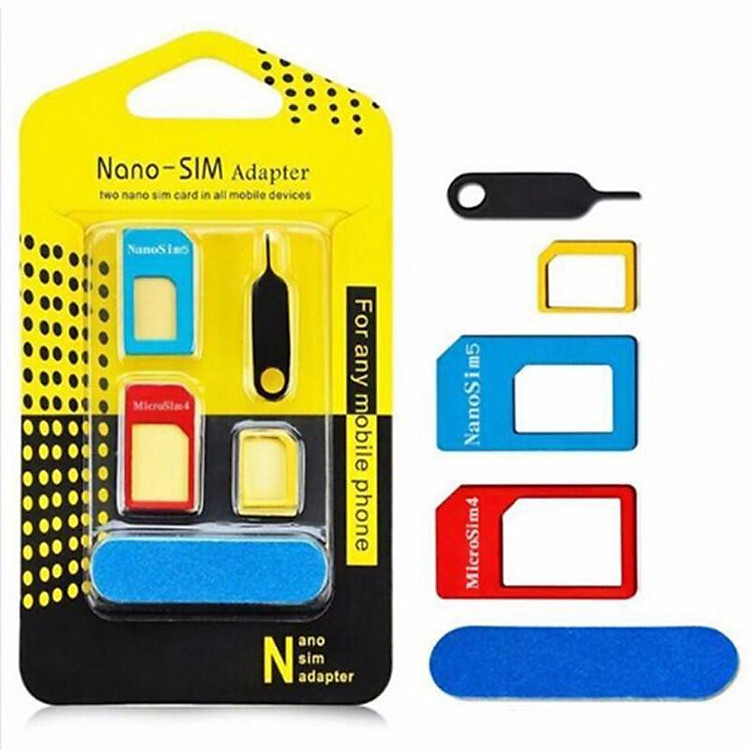 Bộ chuyển đổi Sim đa năng adapter Nano sim / Micro sim và que lấy sim loại
