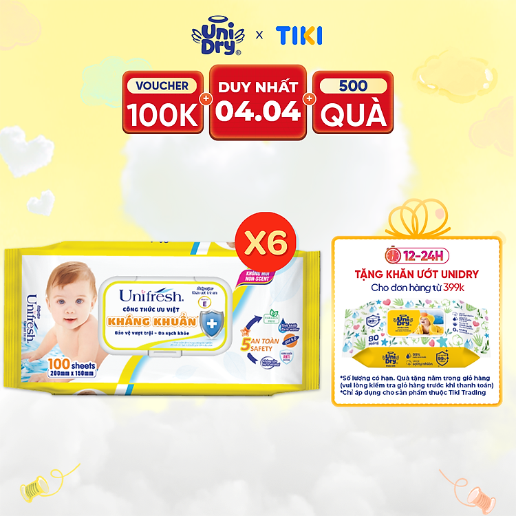 Chọn mua tại Shopee: Combo 6 Khăn Ướt Unifresh Vitamin E mua giá tốt nhất tại Shop Mall