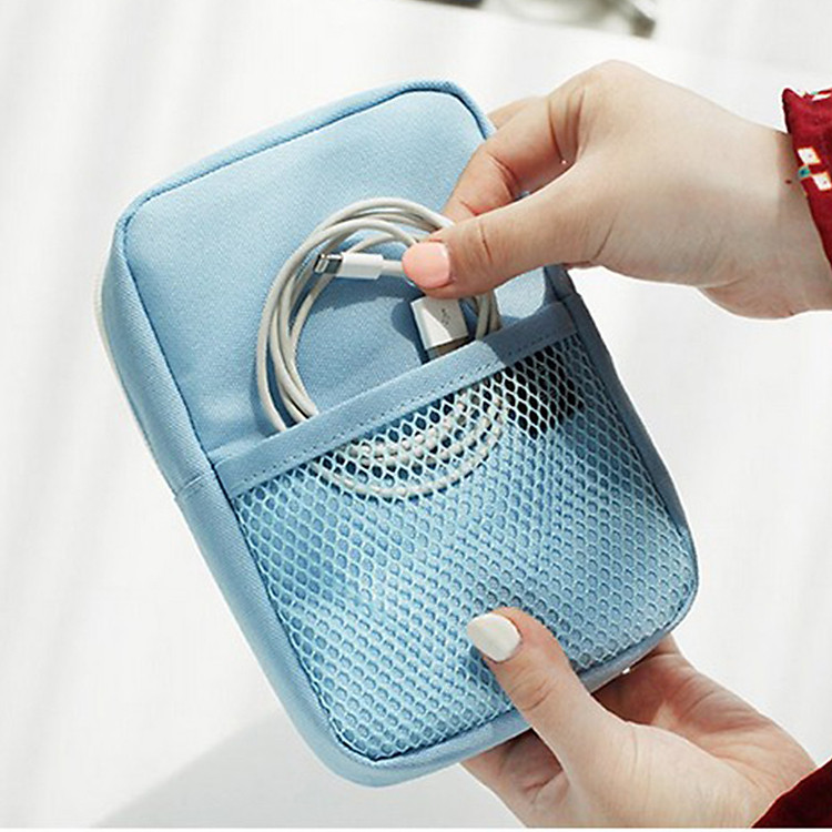 Túi Đựng Phụ Kiện, Điện Thoại, Máy Ảnh, Sạc Pin, Tai Nghe Phong Cách Hàn Quốc - Hàng Nhập Khẩu