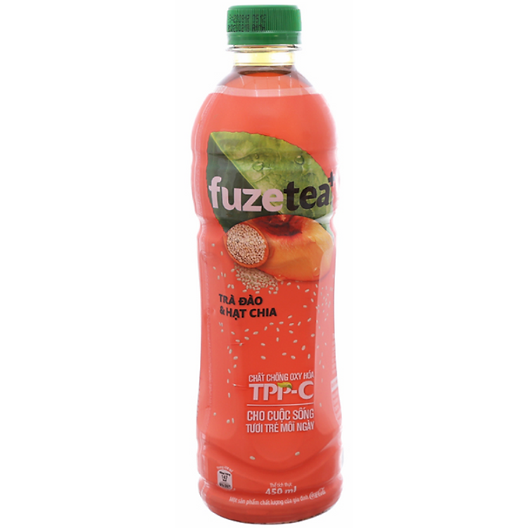 Trà Đào & Hạt Chia Fuzetea (450ml)