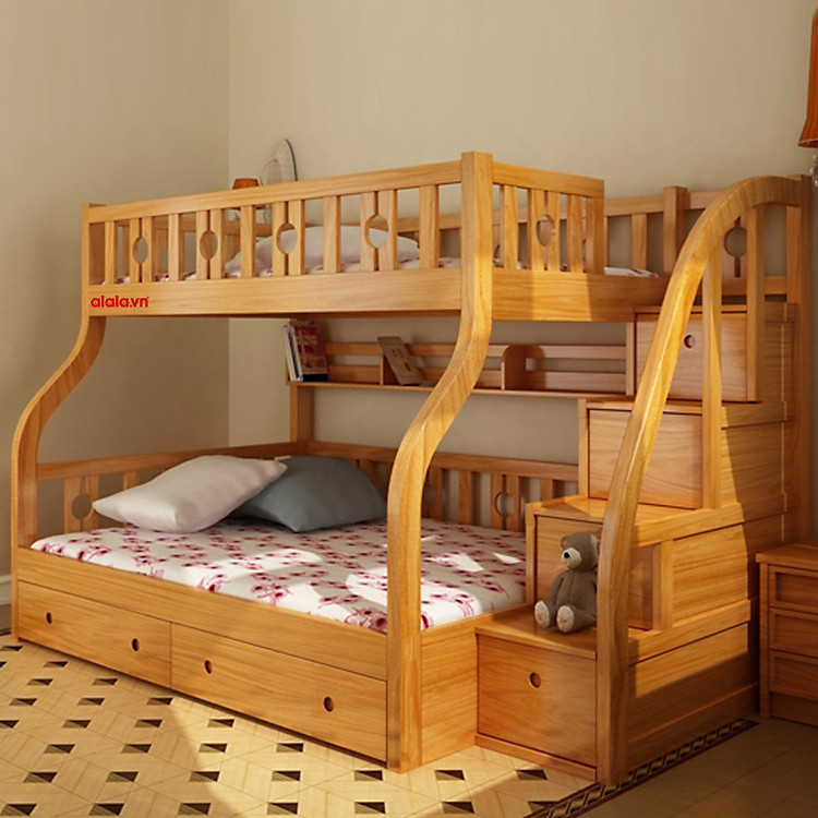 Giường tầng ALALA102 ( trên 1m2, dưới 1m4 ) cao cấp - Thương hiệu ALALA - 0939.622220