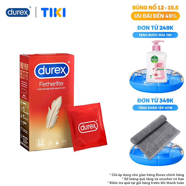 Bao cao su Durex Fetherlite Hộp 12 Bao