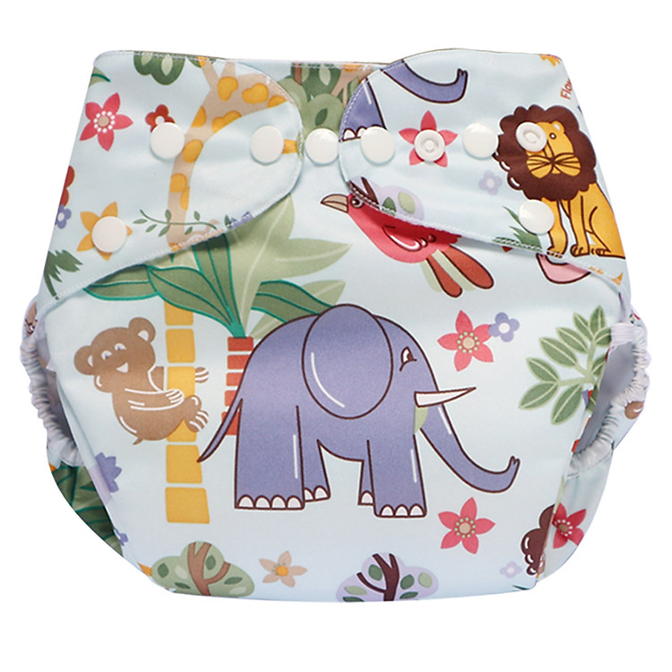 Tã vải Đêm Siêu chống tràn BabyCute size XXL (40-60kg) (Vỏ + Lót) - Họa tiết bé gái