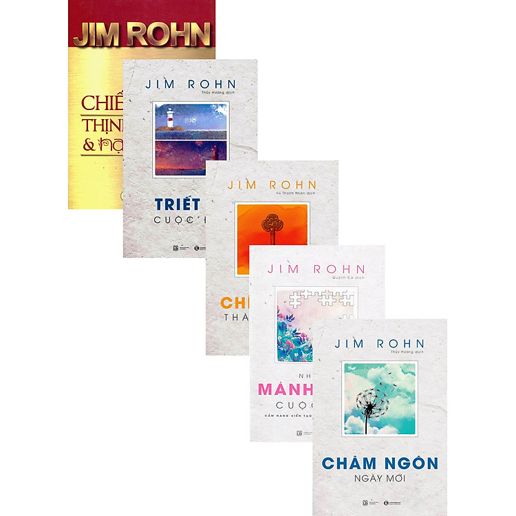 Combo Bộ Sách Jim Rohn: 7 Chiến Lược Thịnh Vượng+ Chìa Khóa Thành Công+ Châm Ngôn Ngày Mới+ Triết Lý Cuộc Đời + Những Mảnh Ghép Cuộc Đời (Bộ 5 cuốn) _THA