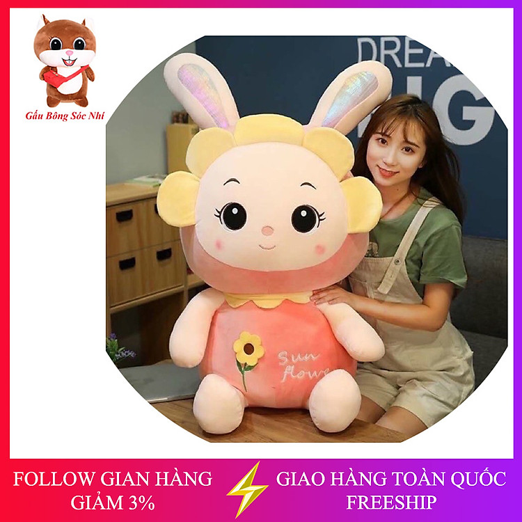 Tham Khảo tại ConCung: Gấu bông thỏ hoa mặt trời 30cm - Nhận ngay nhiều ưu đãi